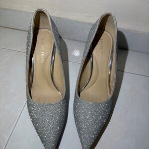 Elegant Silver Glitter Heels
